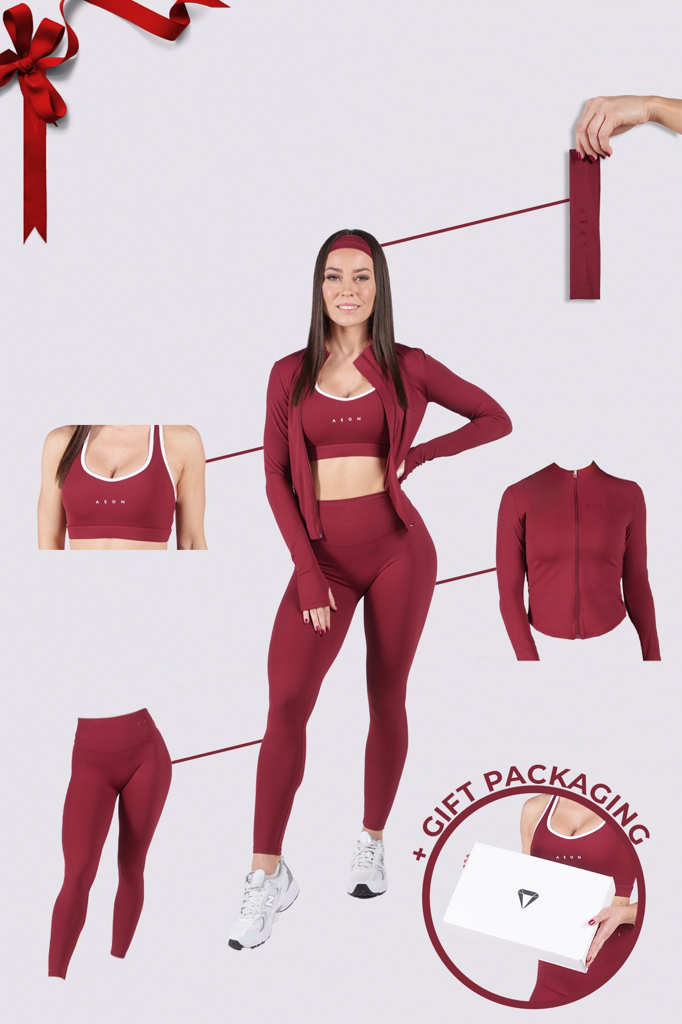 SECOND SKIN CHRISTMAS BUNDLE - WINE RED (5-PIECE)