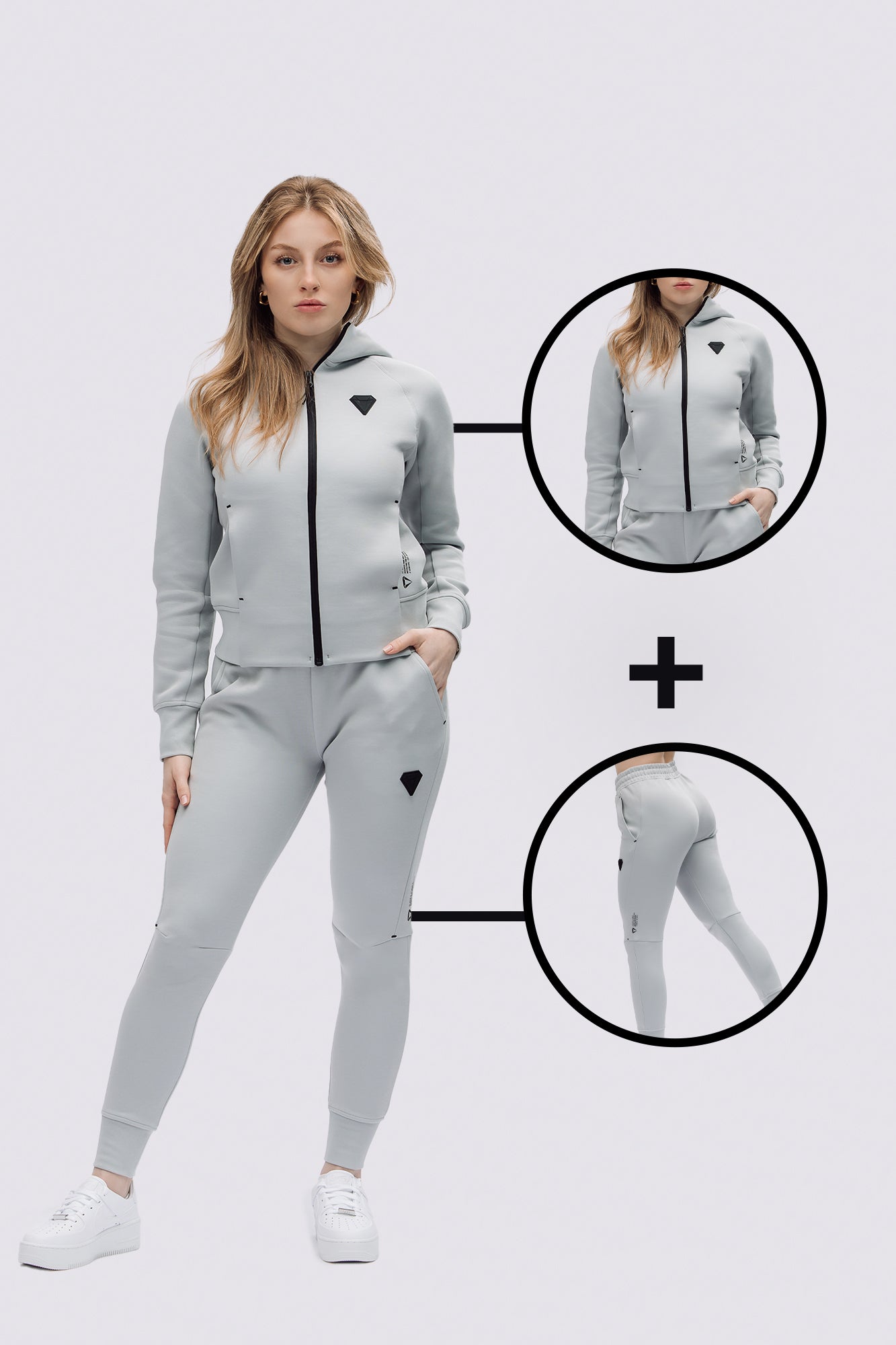 TECHFIT WOMENS TRACKSUIT BUNDLE - WOLF GREY (2-PIECE)